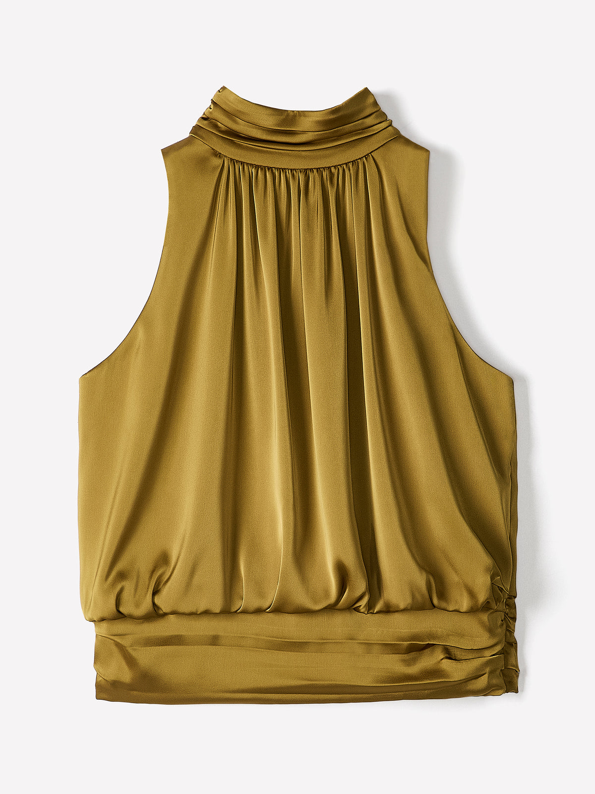 Satin Sleeveless Halter Blouse