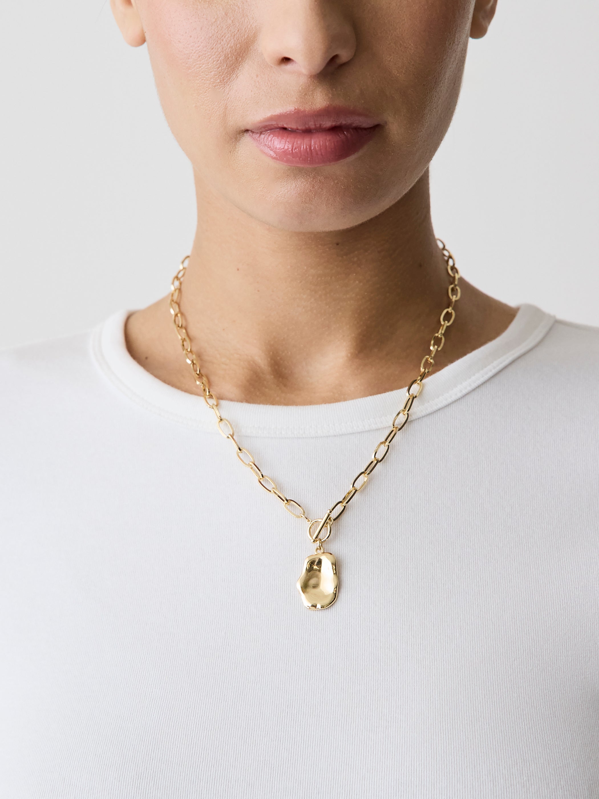 Collier en Acier Inoxydable à Pendentif à Forme Organique