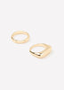 Stainless Steel Dome Rings - Set of 2