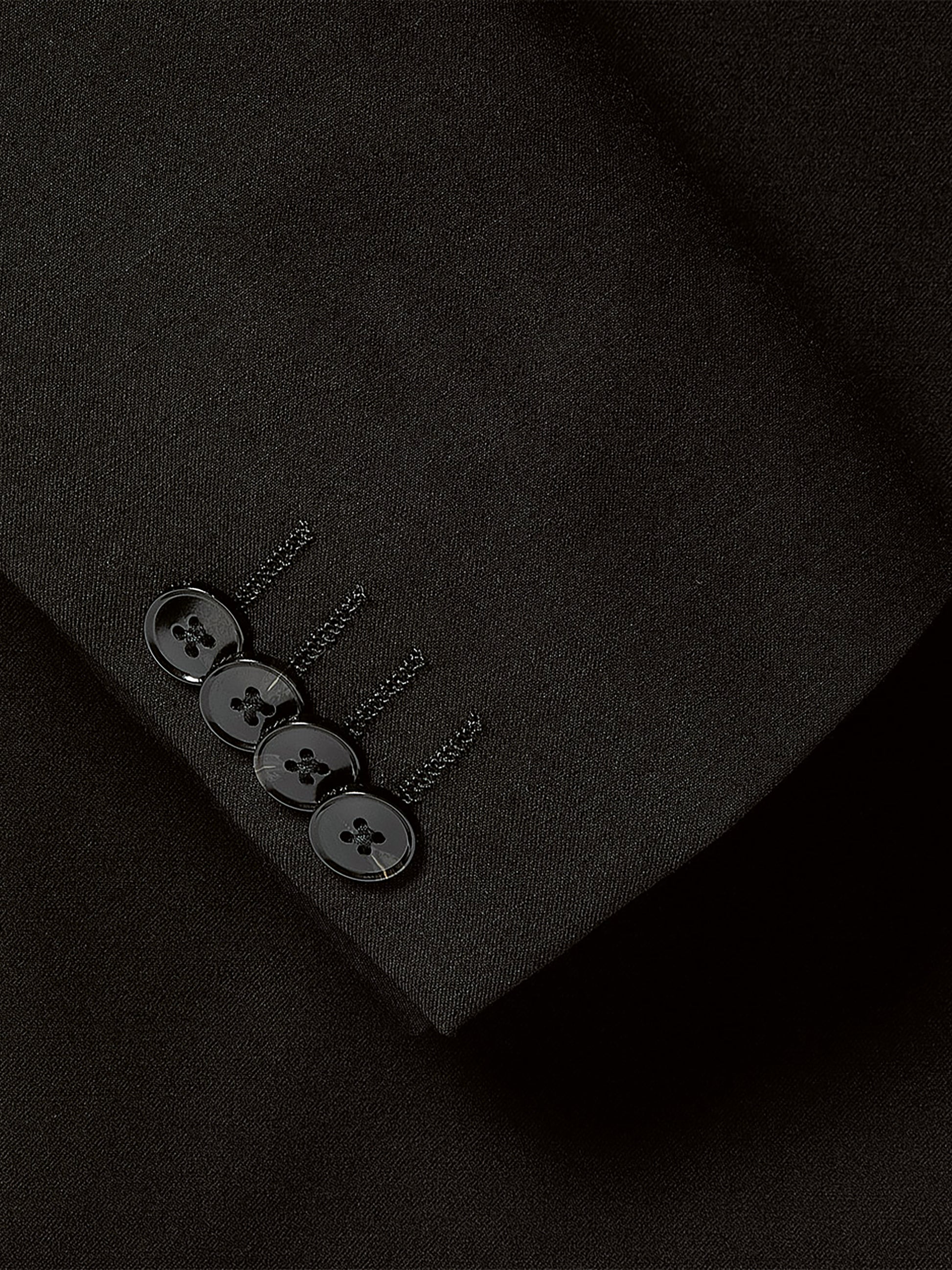 Essential Slim Fit Black Wool-Blend Suit Blazer