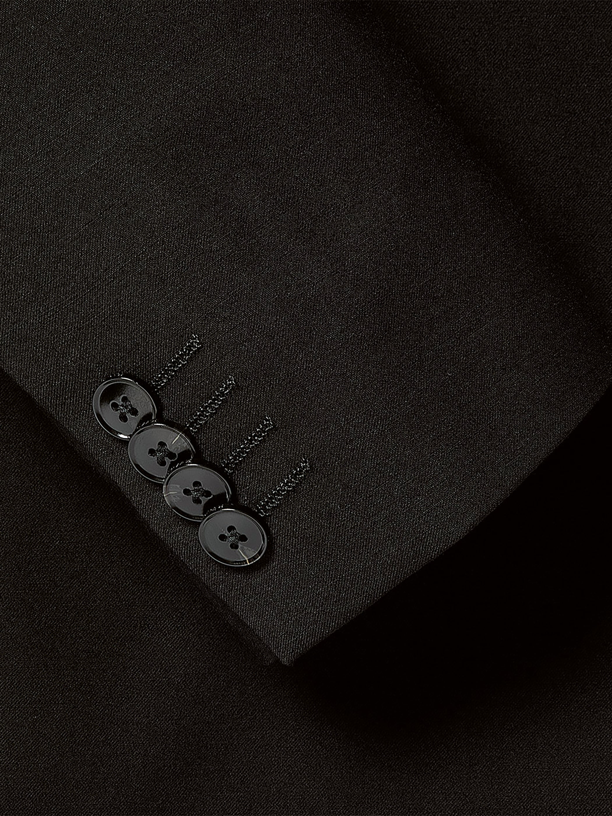 Essential Slim Fit Black Wool-Blend Suit Blazer