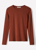 Long Sleeve Knit Pullover Crew Neck Cotton Blend