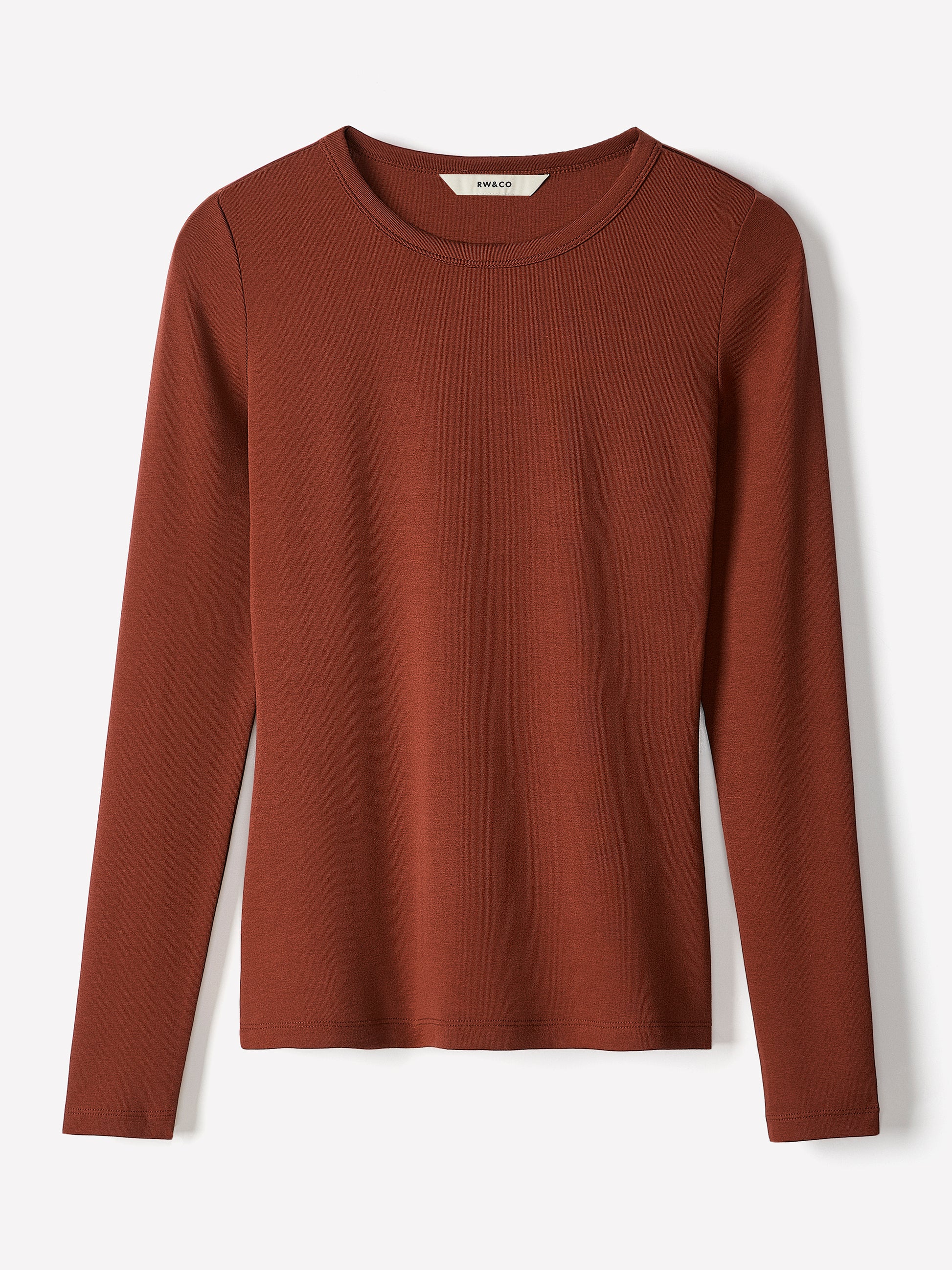 Long Sleeve Knit Pullover Crew Neck Cotton Blend