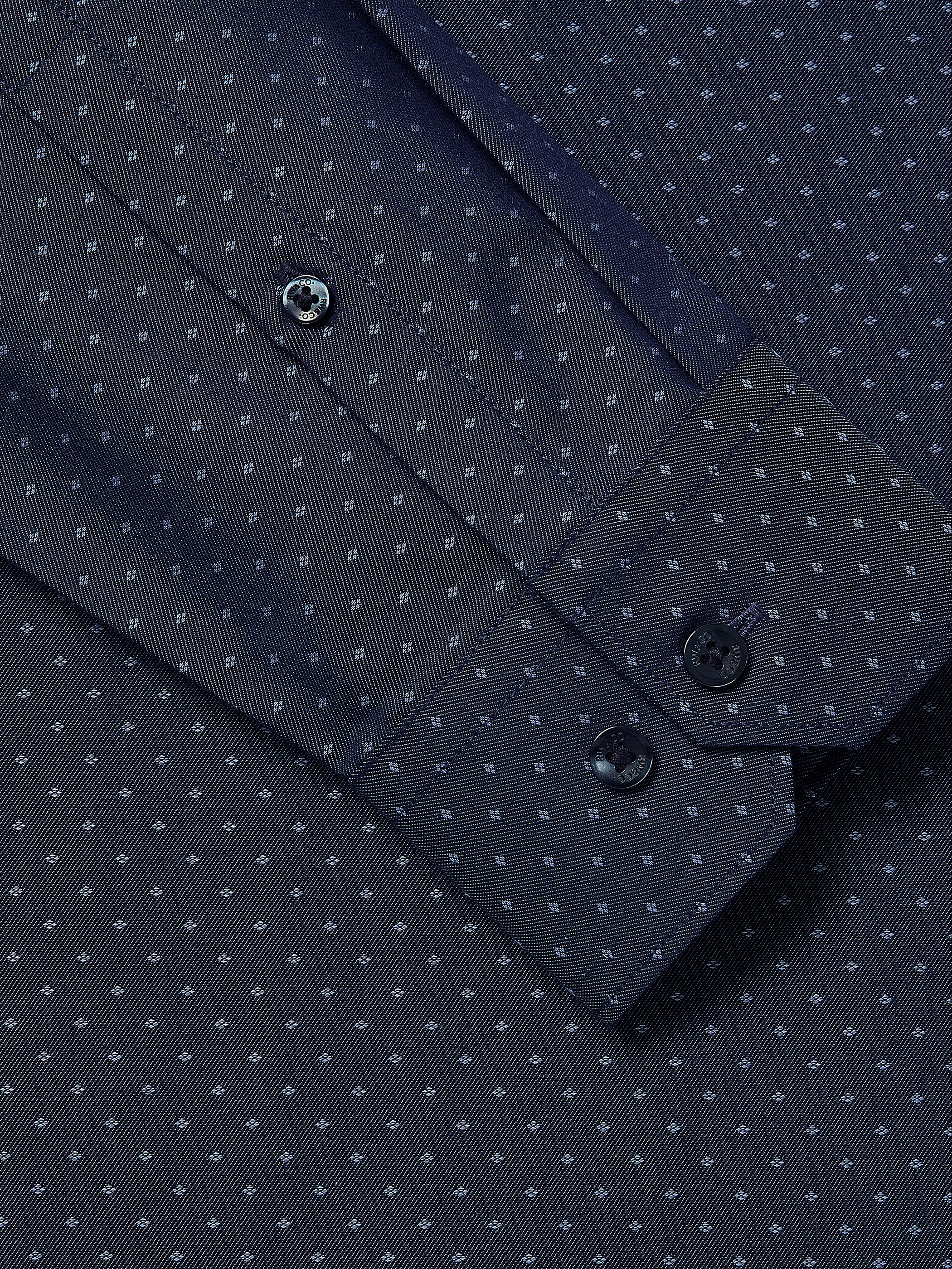 Slim Fit Cotton Shirt with Stand Collar