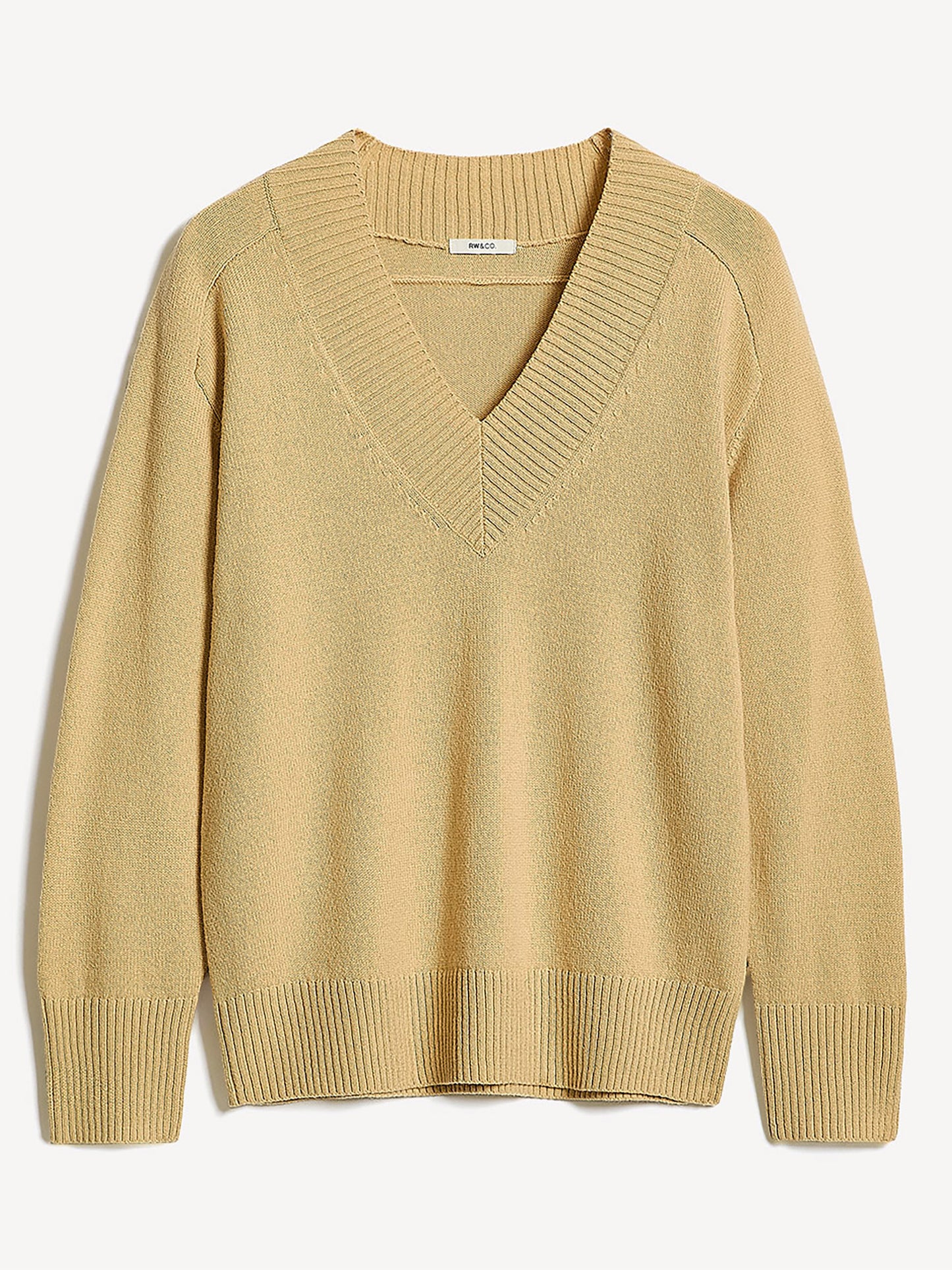 Long-Sleeve V-Neck Merino-Blend Sweater