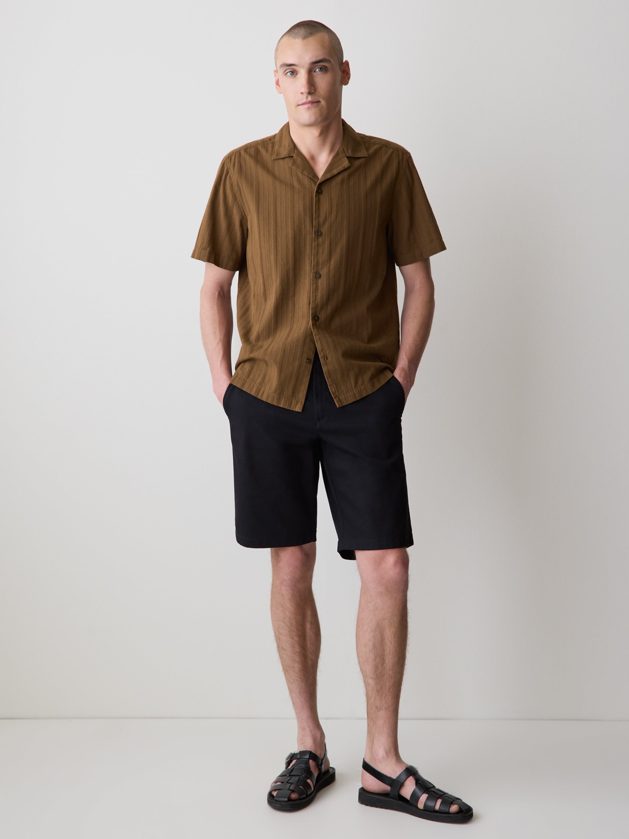 Short-Sleeve Shirt with Camp Collar