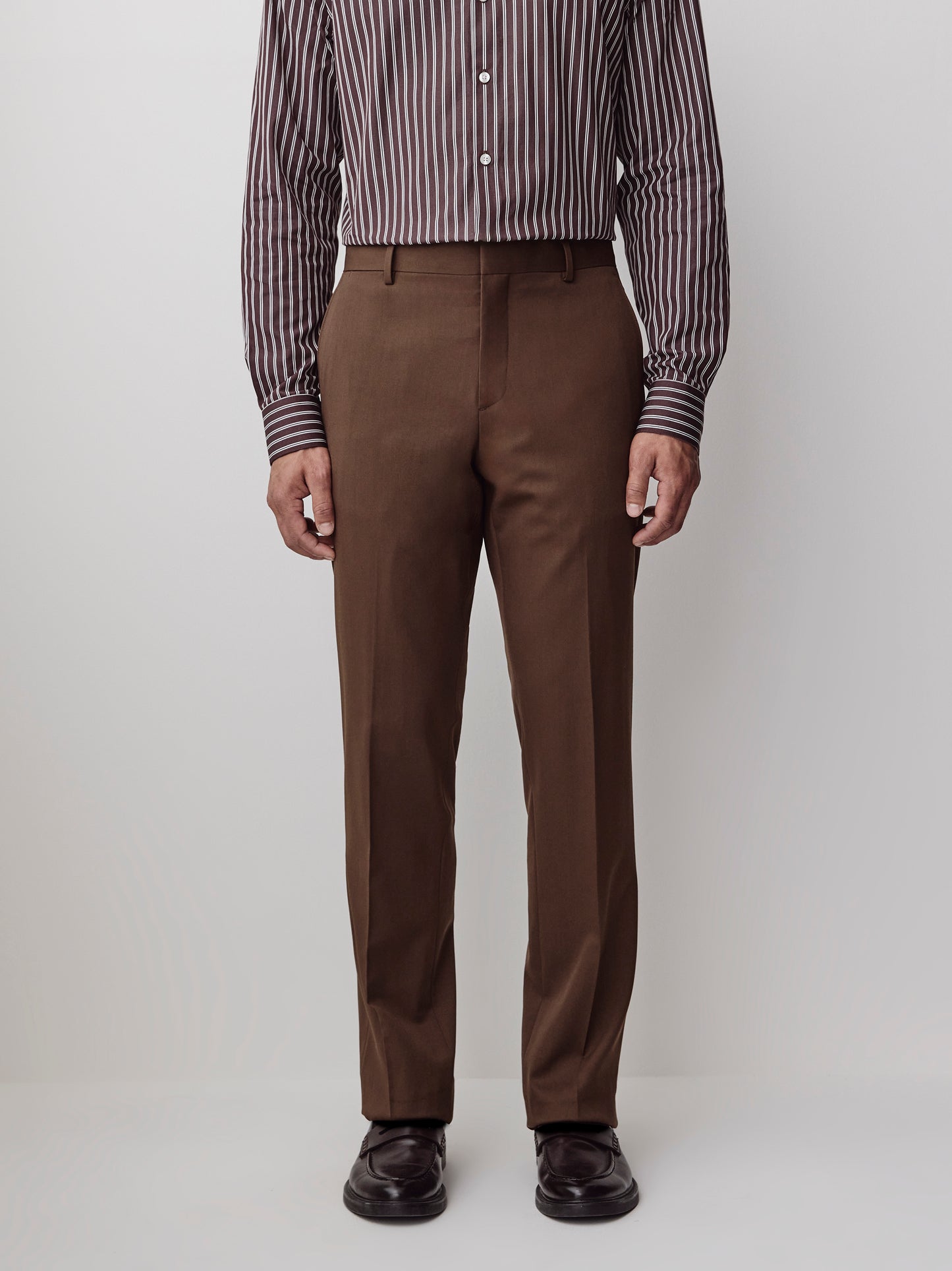 Tailored Wool Blend Mens Woven Pant Rust