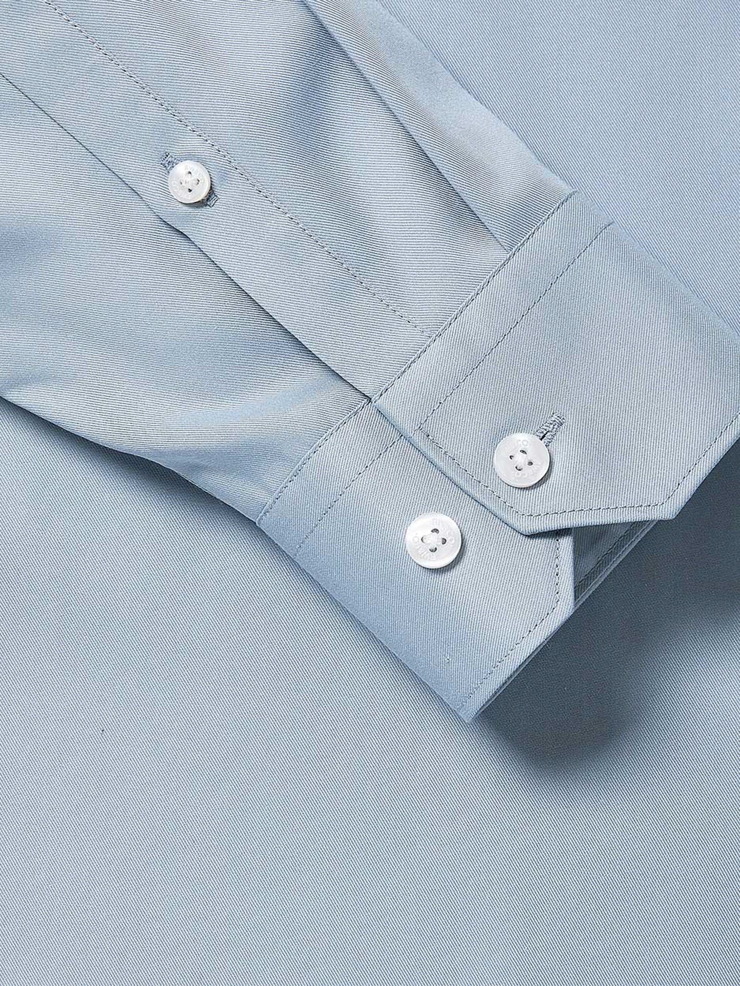 Slim Fit Solid Twill Dress Shirt