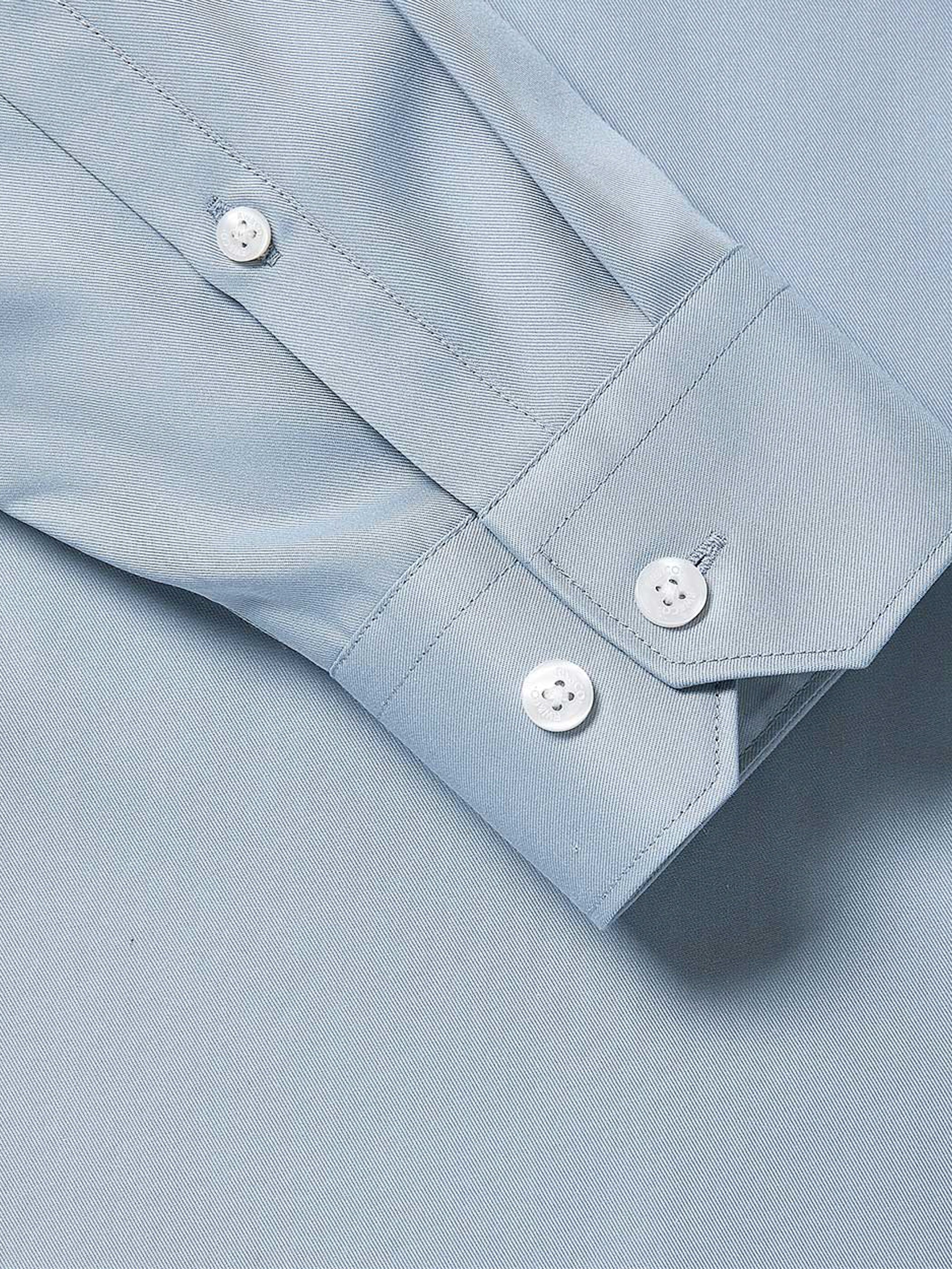 Slim Fit Solid Twill Dress Shirt