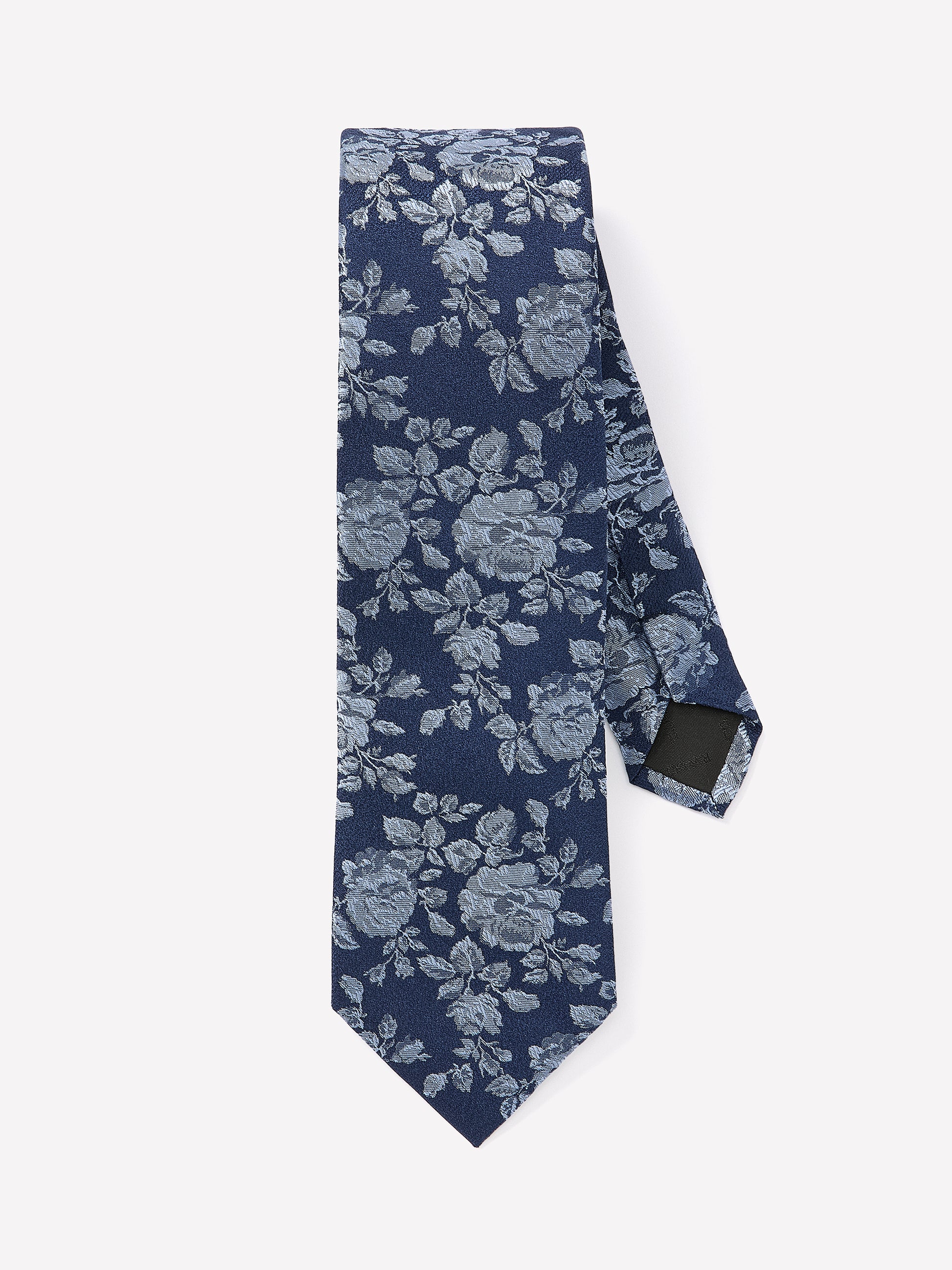 Men's Silk Woven Tie Bold Blue Floral