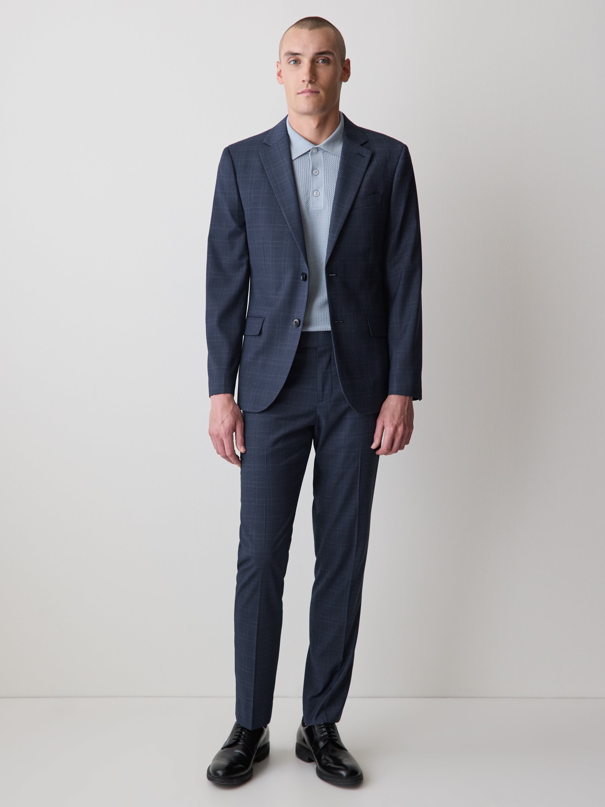 Men's Slim-Fit Blue Checkered Suit Pant – RW&CO