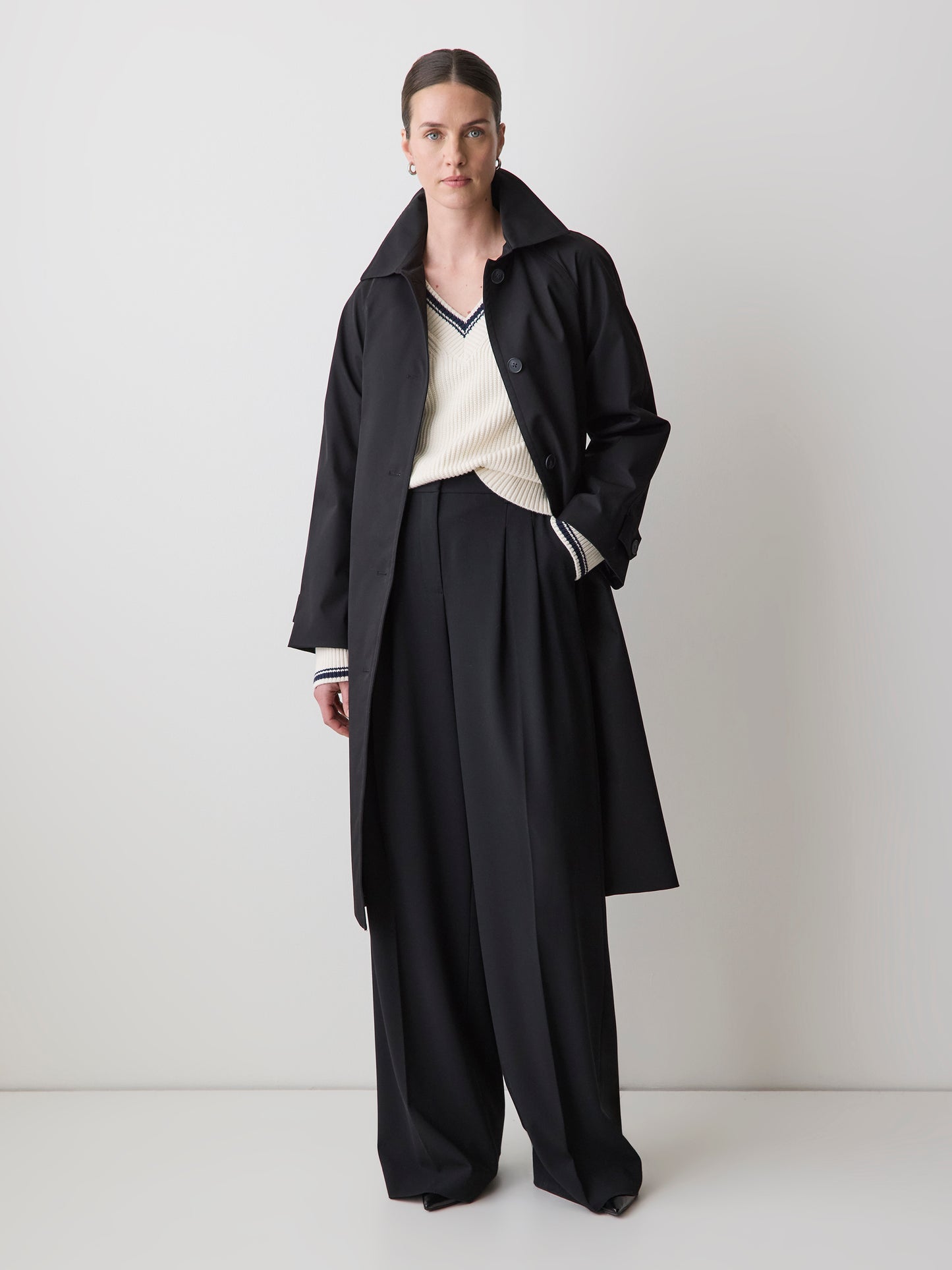 High-Rise Wide-Leg Twill Pant