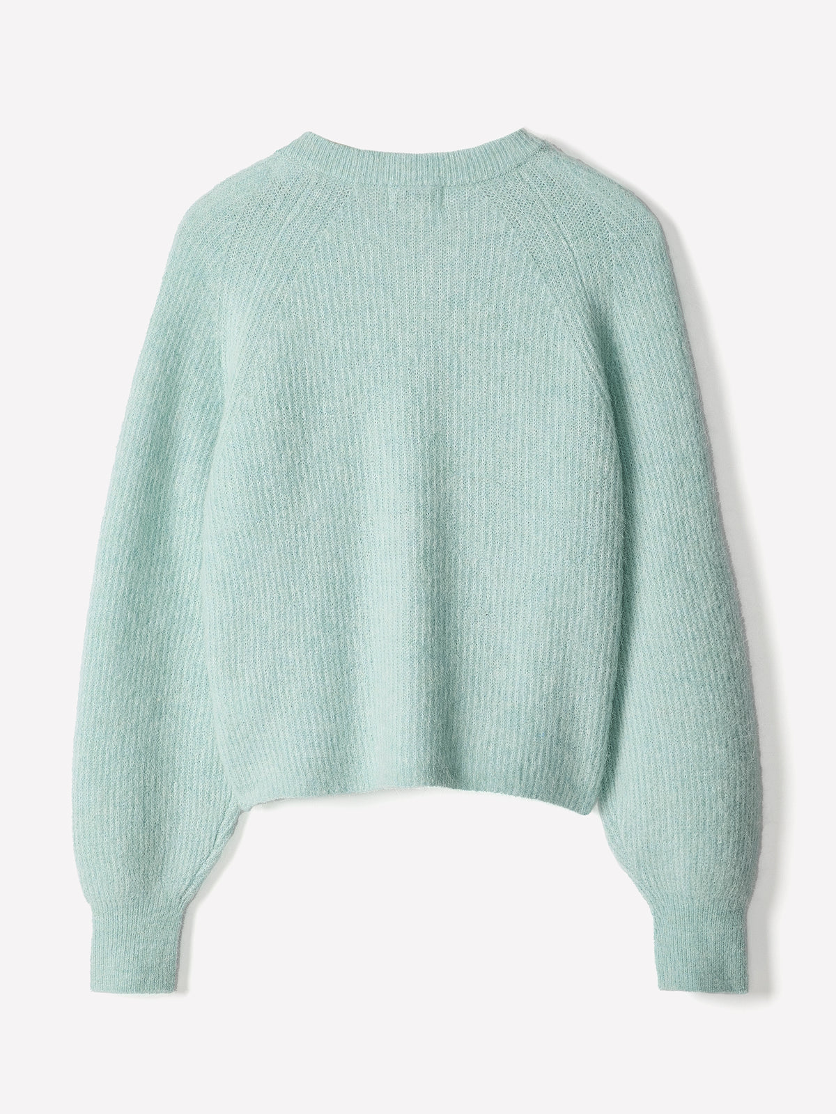 Wool-Blend Long-Sleeve Crew-Neck Cardigan