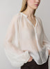 Woven Lyocell Voile Puff Sleeve Blouse
