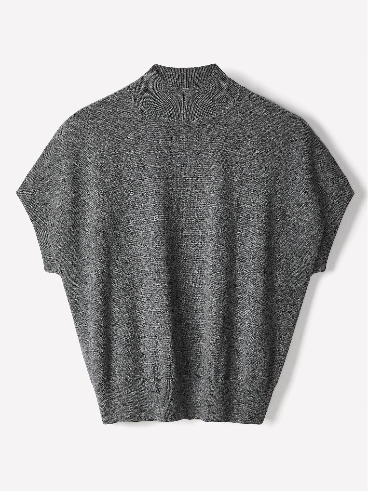 Knit Sweater Extra Fine Merino Wool Mock Neck