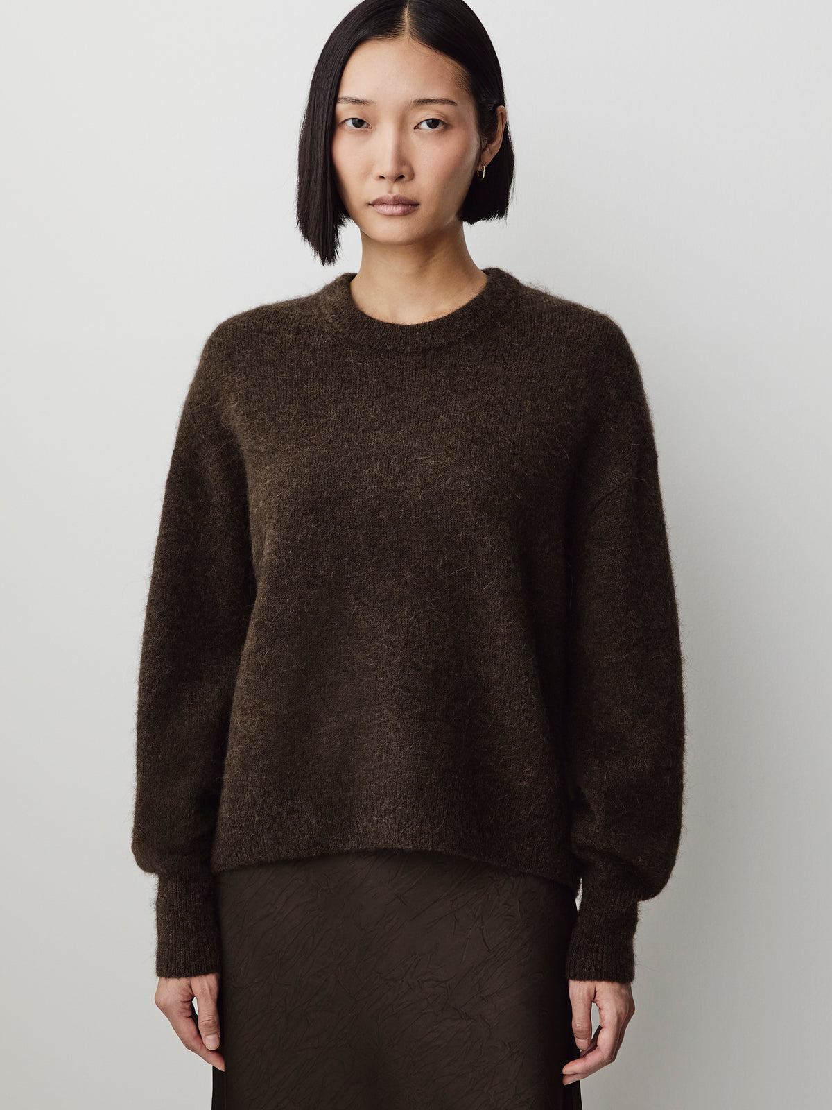 Wool-Blend Long-Sleeve Crew-Neck Sweater