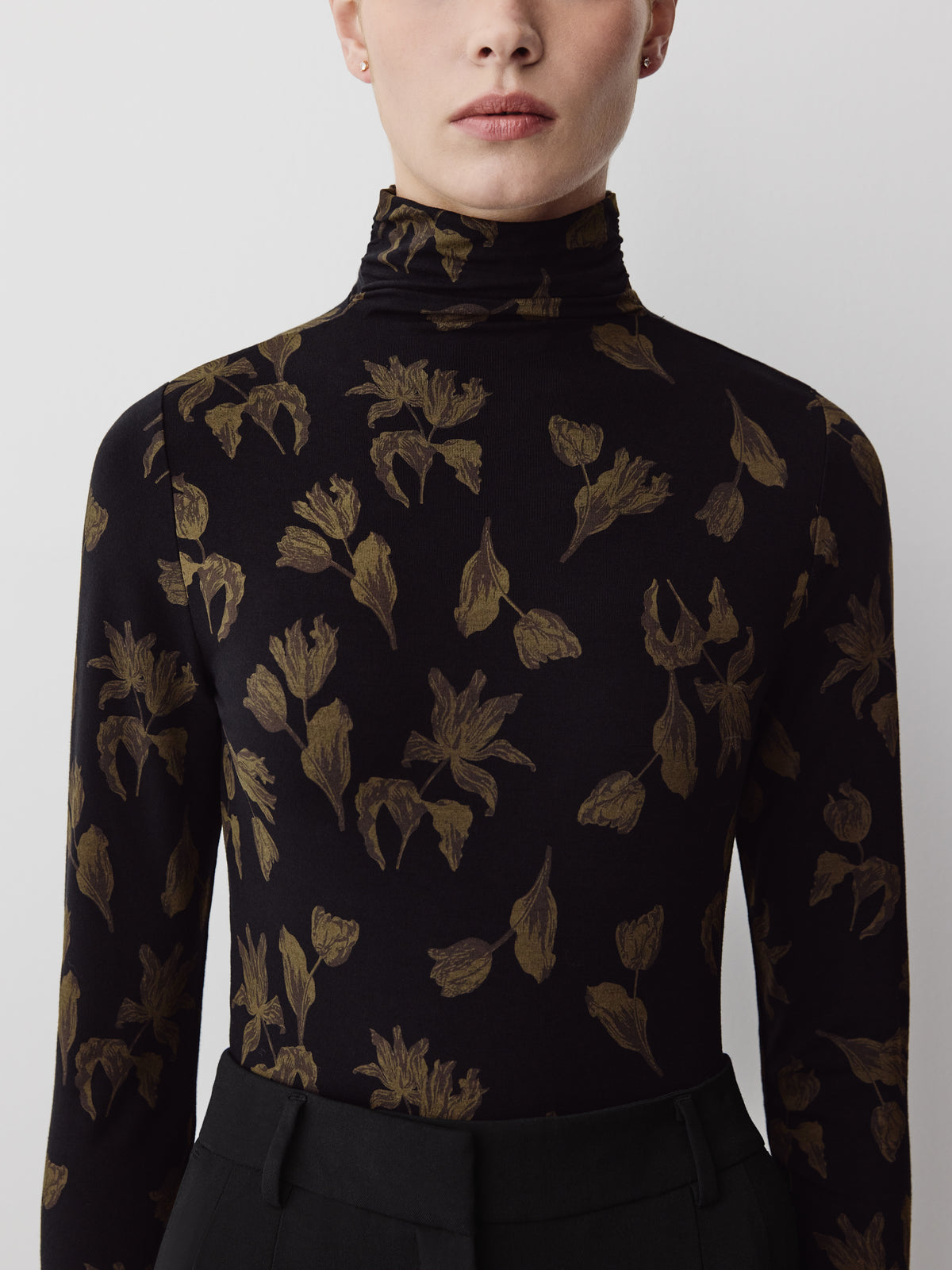 Long-Sleeve Mock-Neck Top