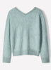 Long-Sleeve V-Neck Hairy Merino Sweater
