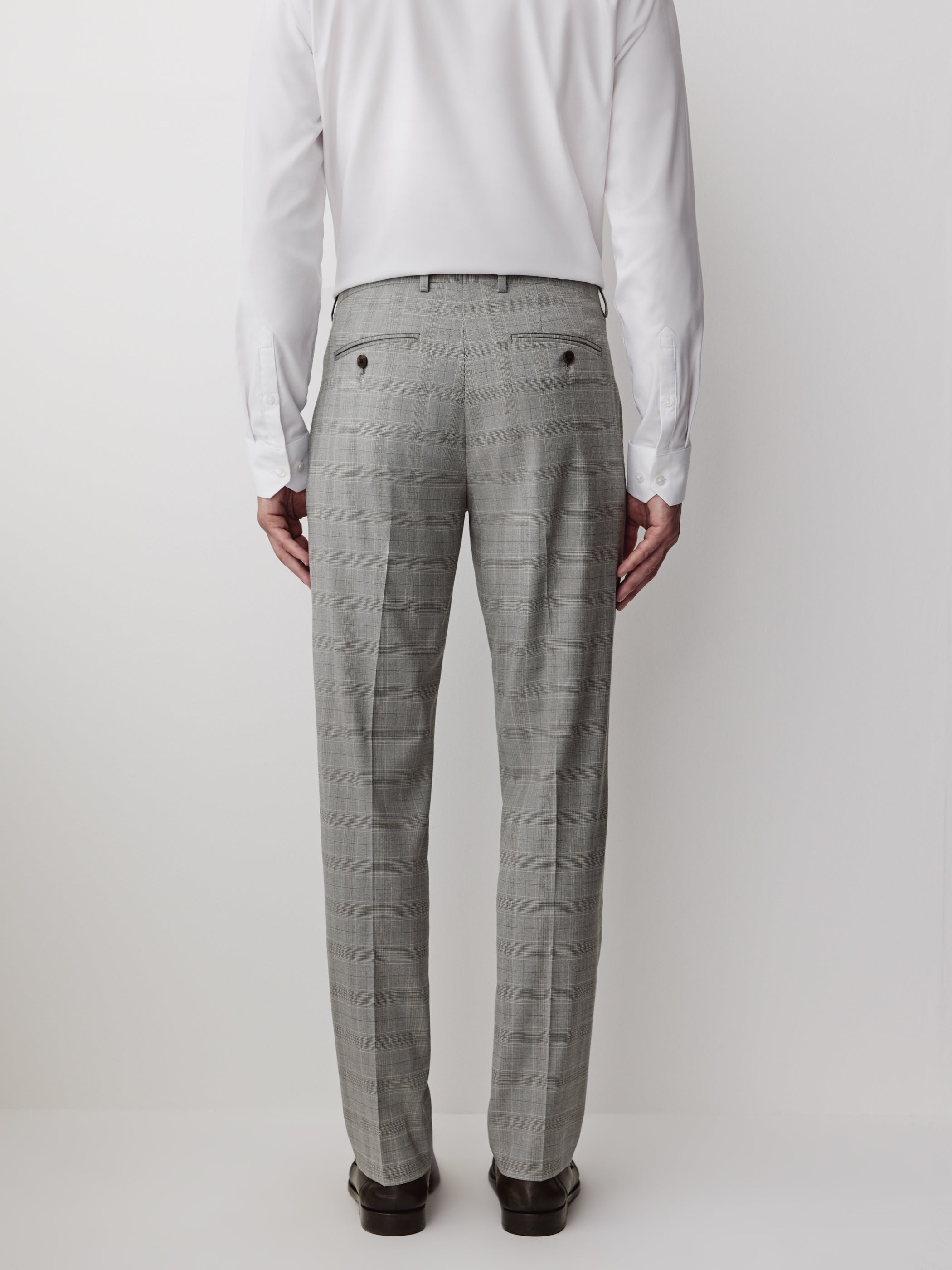 Slim-Fit Checkered Grey Suit Pant