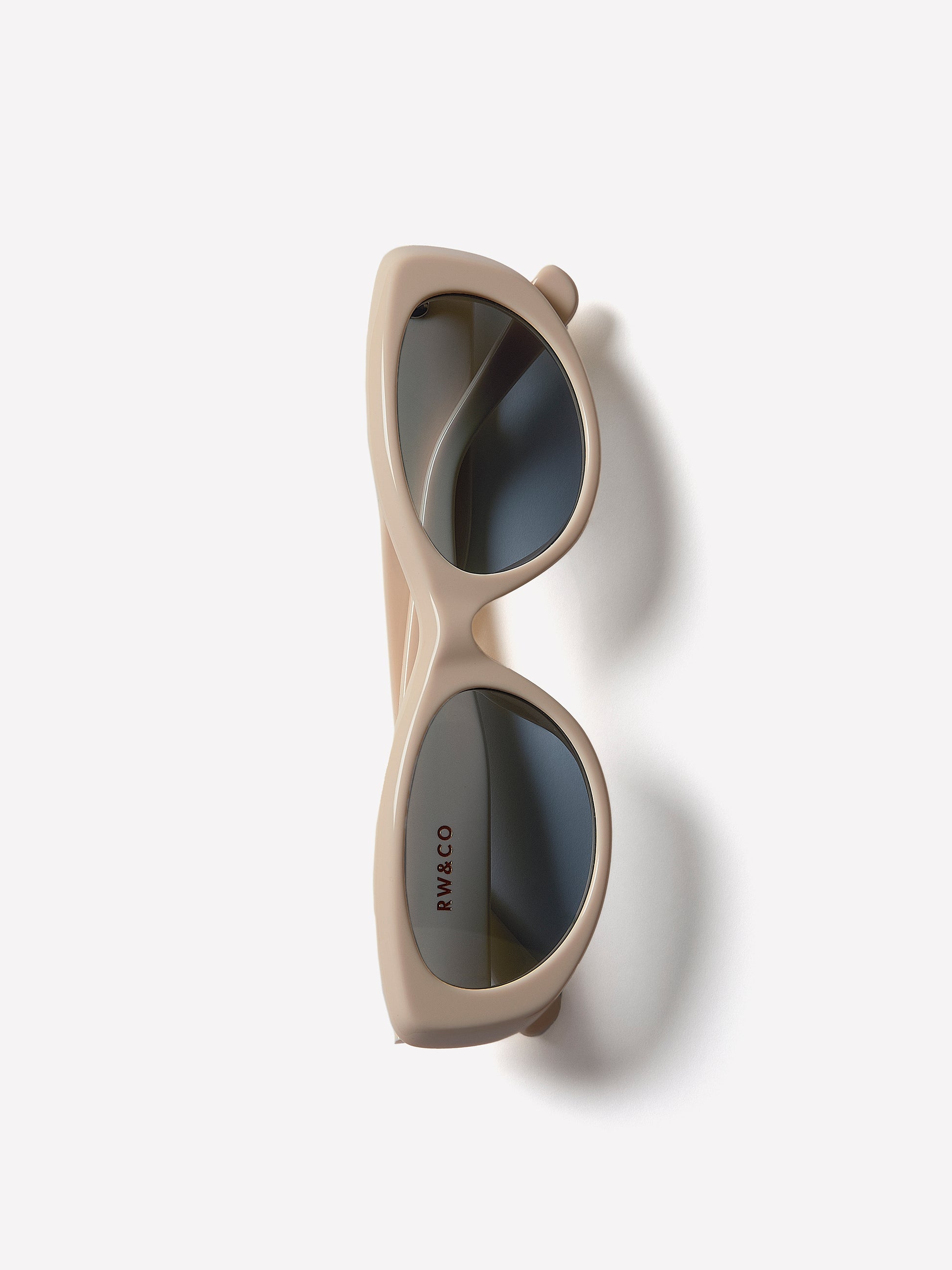 Oval Cat Eye Plastic Sunglasses Cream