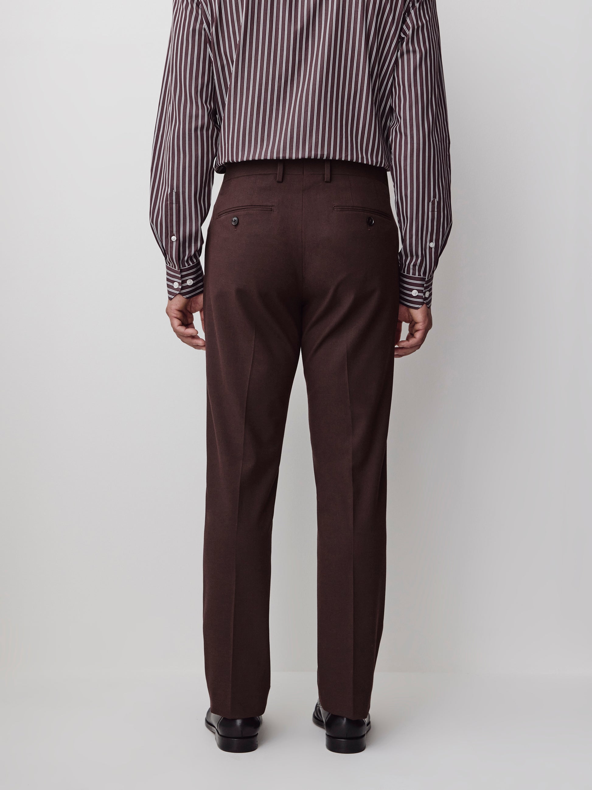Slim Fit Woven Burgundy Pant