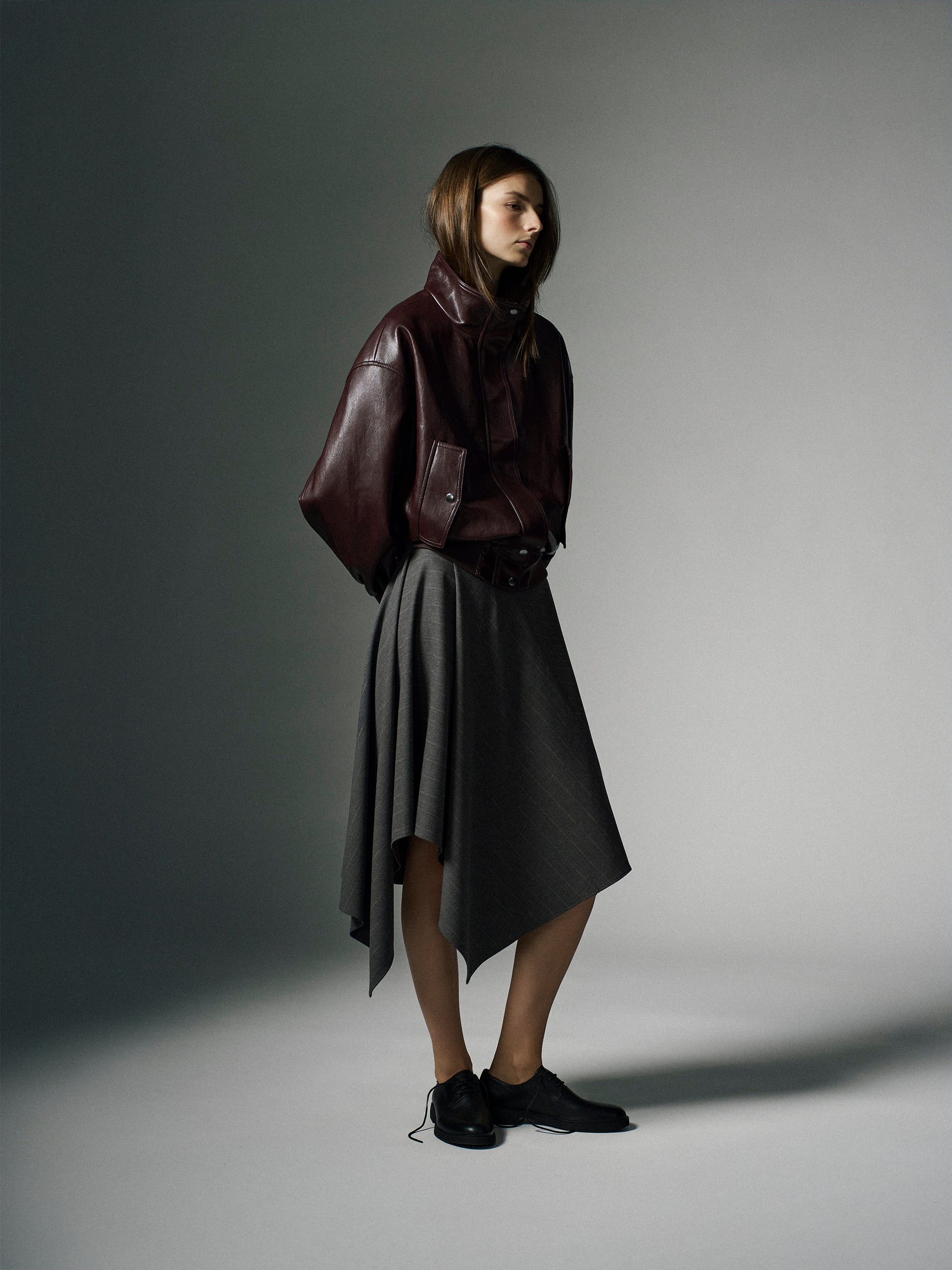 Woven PU Coated Jacket with Funnel Neck
