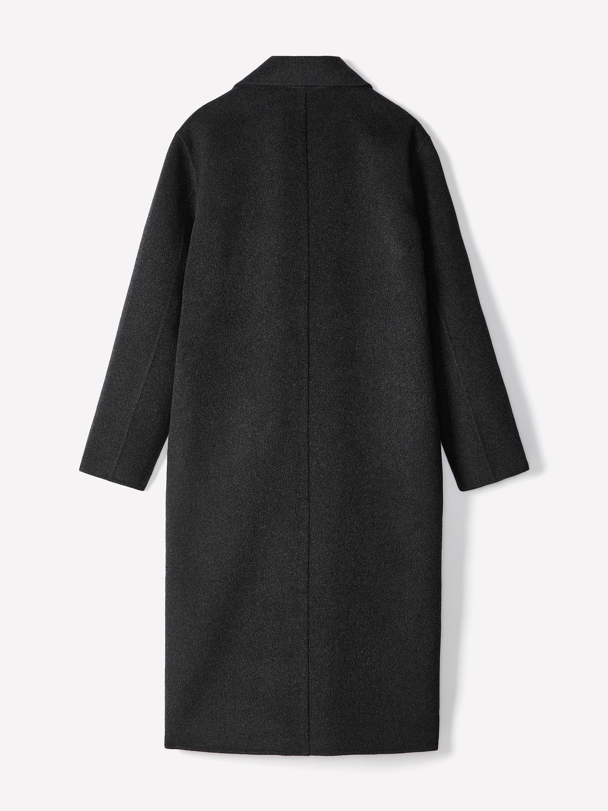Wool Blend Double-Breasted Coat with Removable Scarf