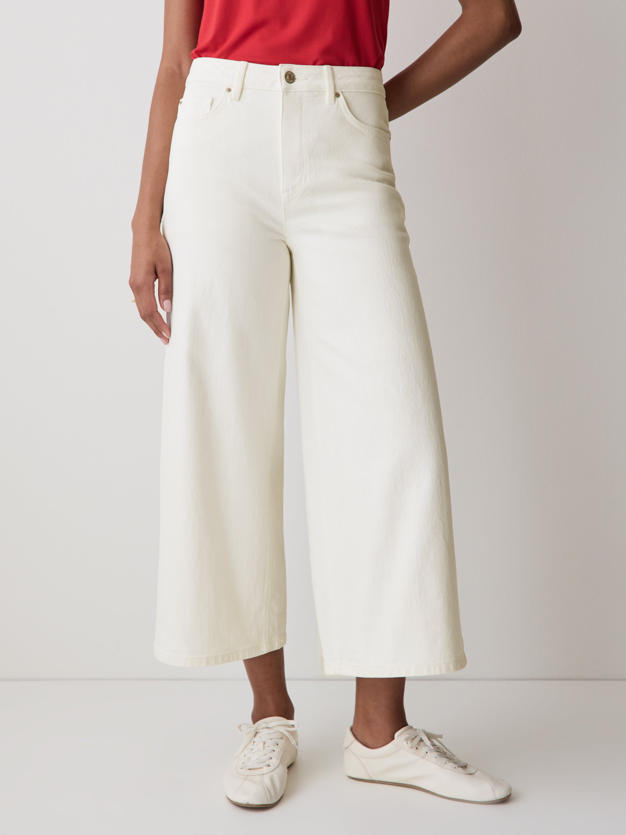 High-Rise Wide-Leg Cropped Jeans