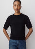Knit Cotton Blend Funnel Neck Sweater