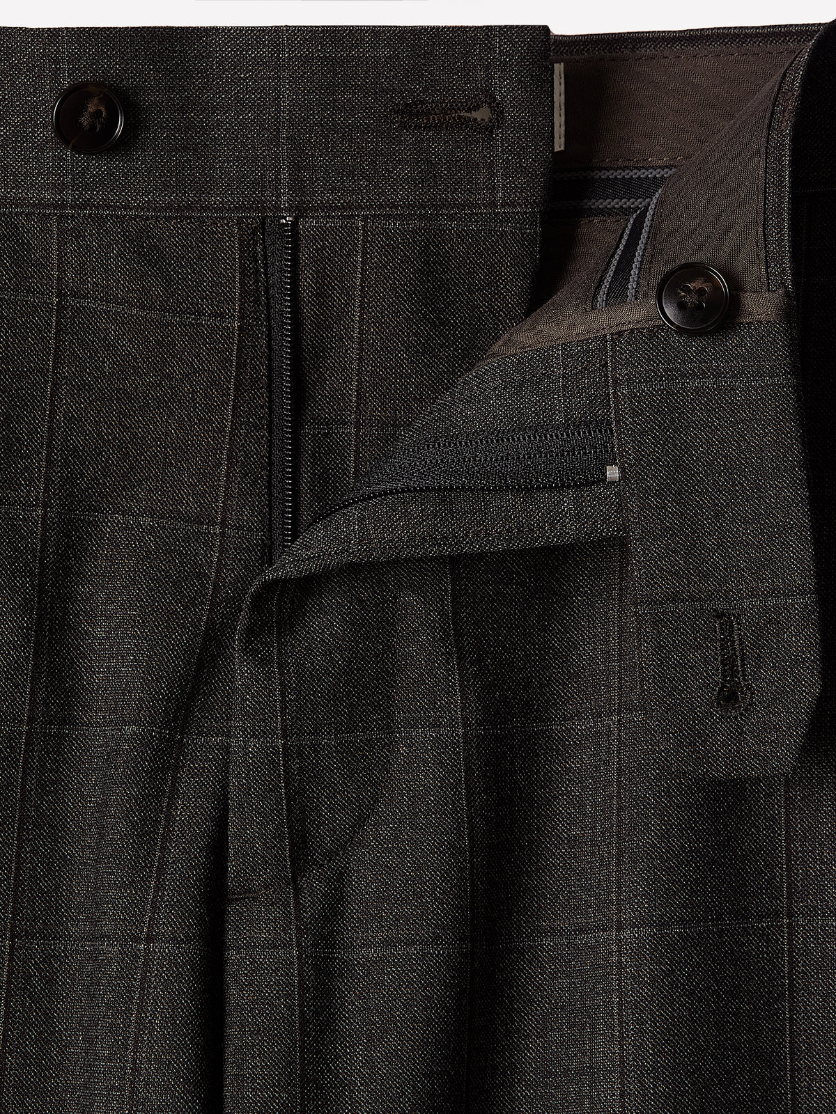 Slim Fit Wool Blend Charcoal Check Blazer