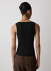 Knit Tank Top Square Neck Cotton Blend