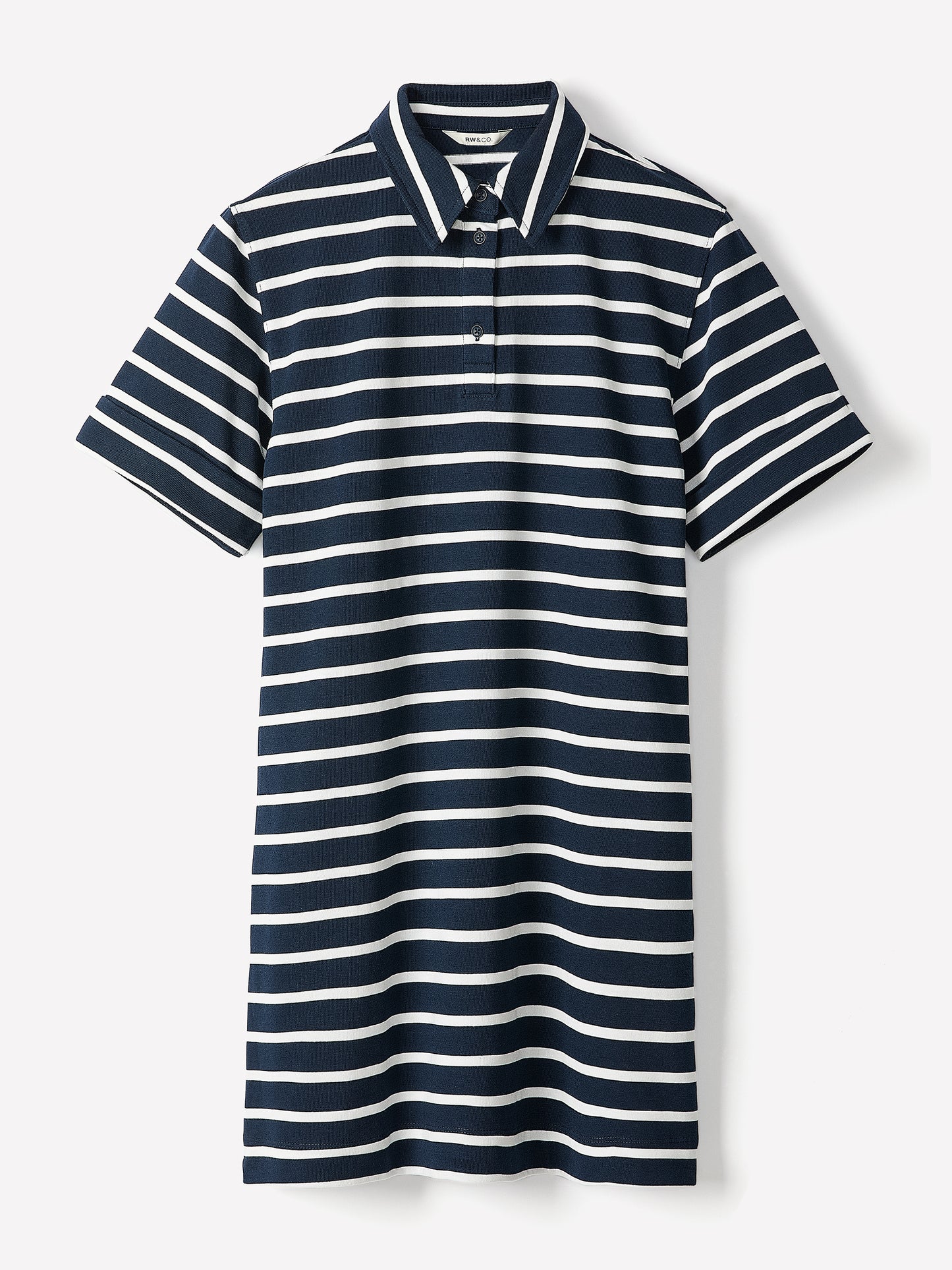 Striped Short-Sleeve Polo Dress