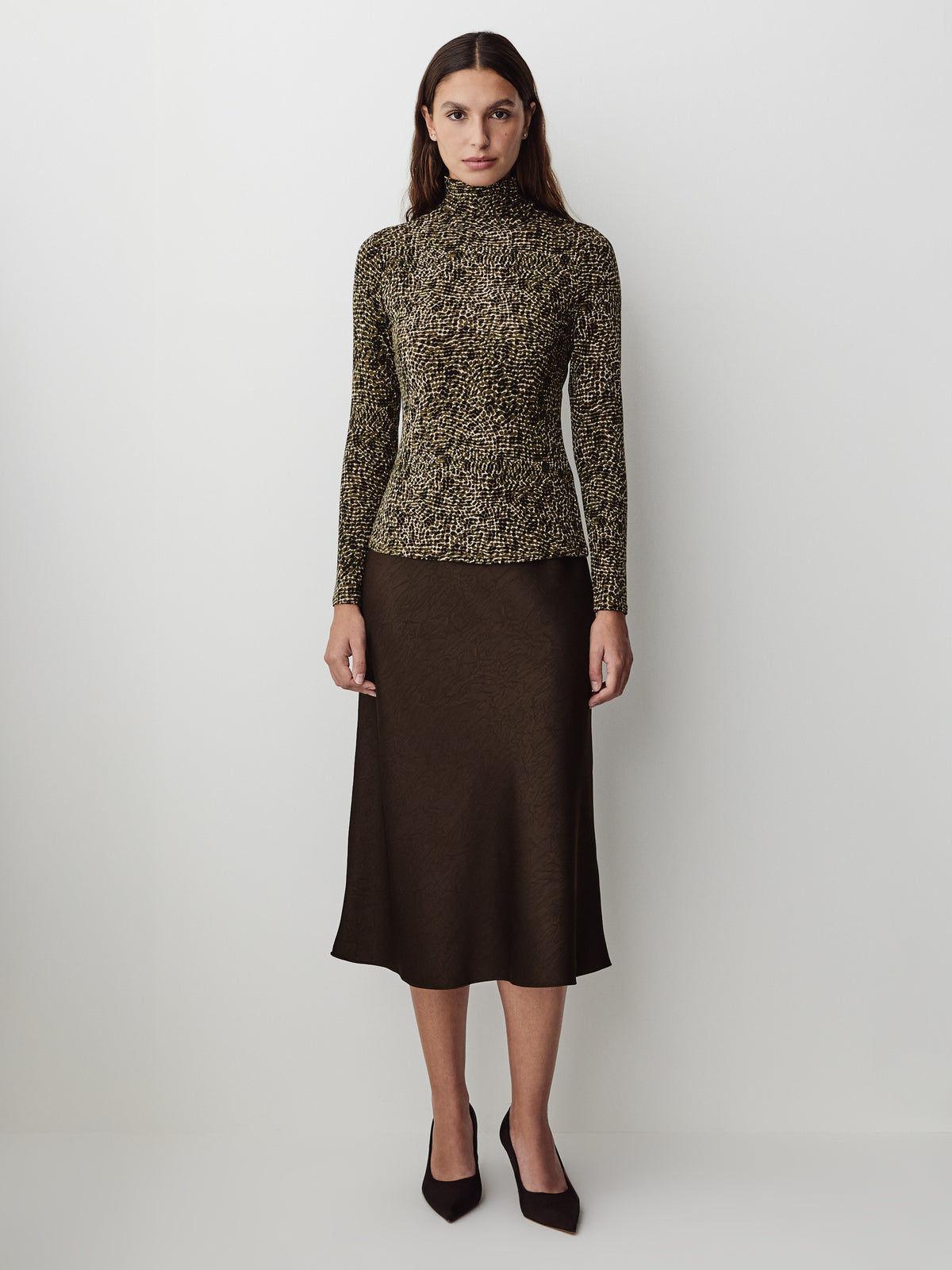 Long-Sleeve Mock-Neck Top