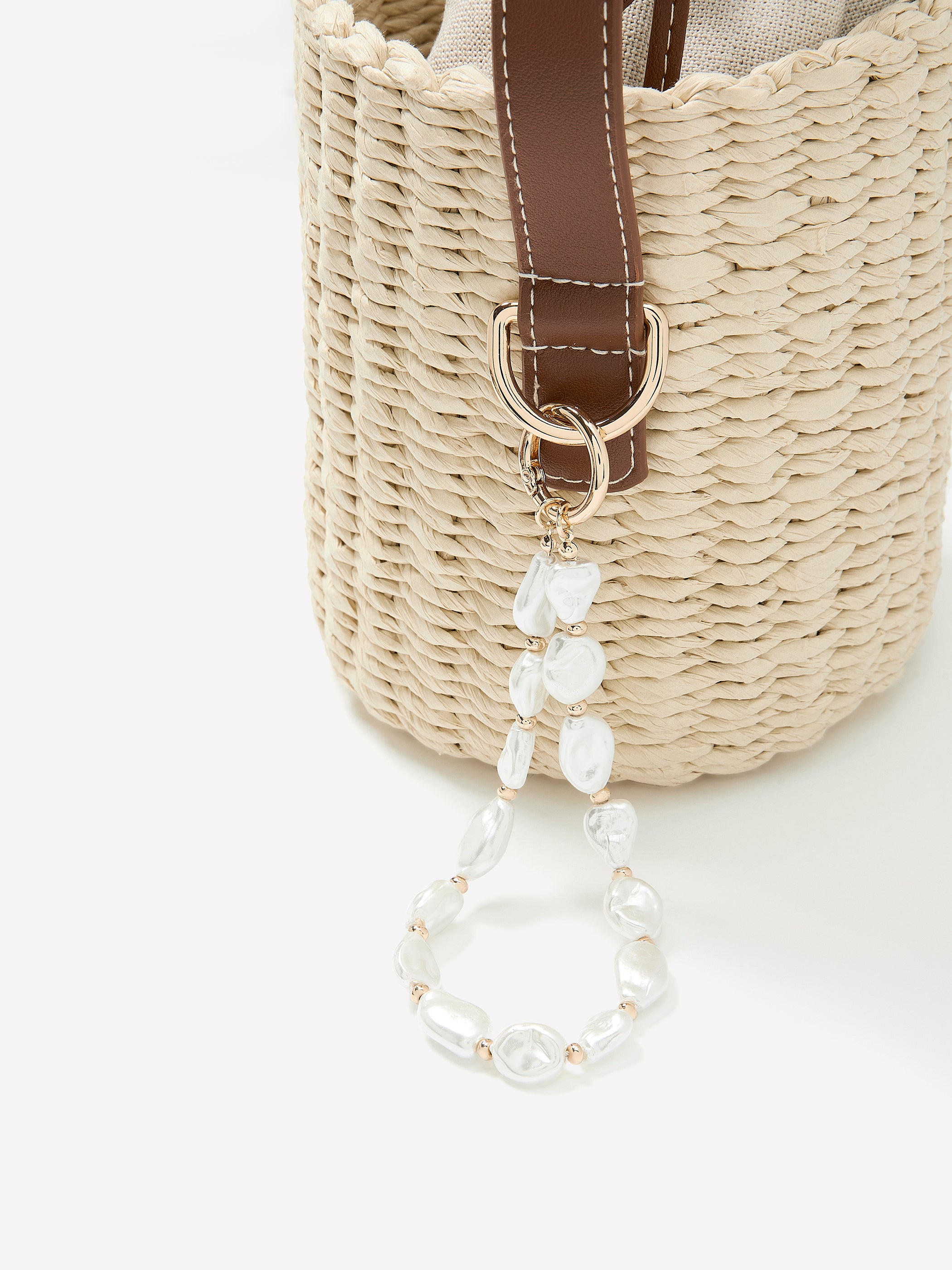 Glass Pearl Bag Charm & Phone Wristlet