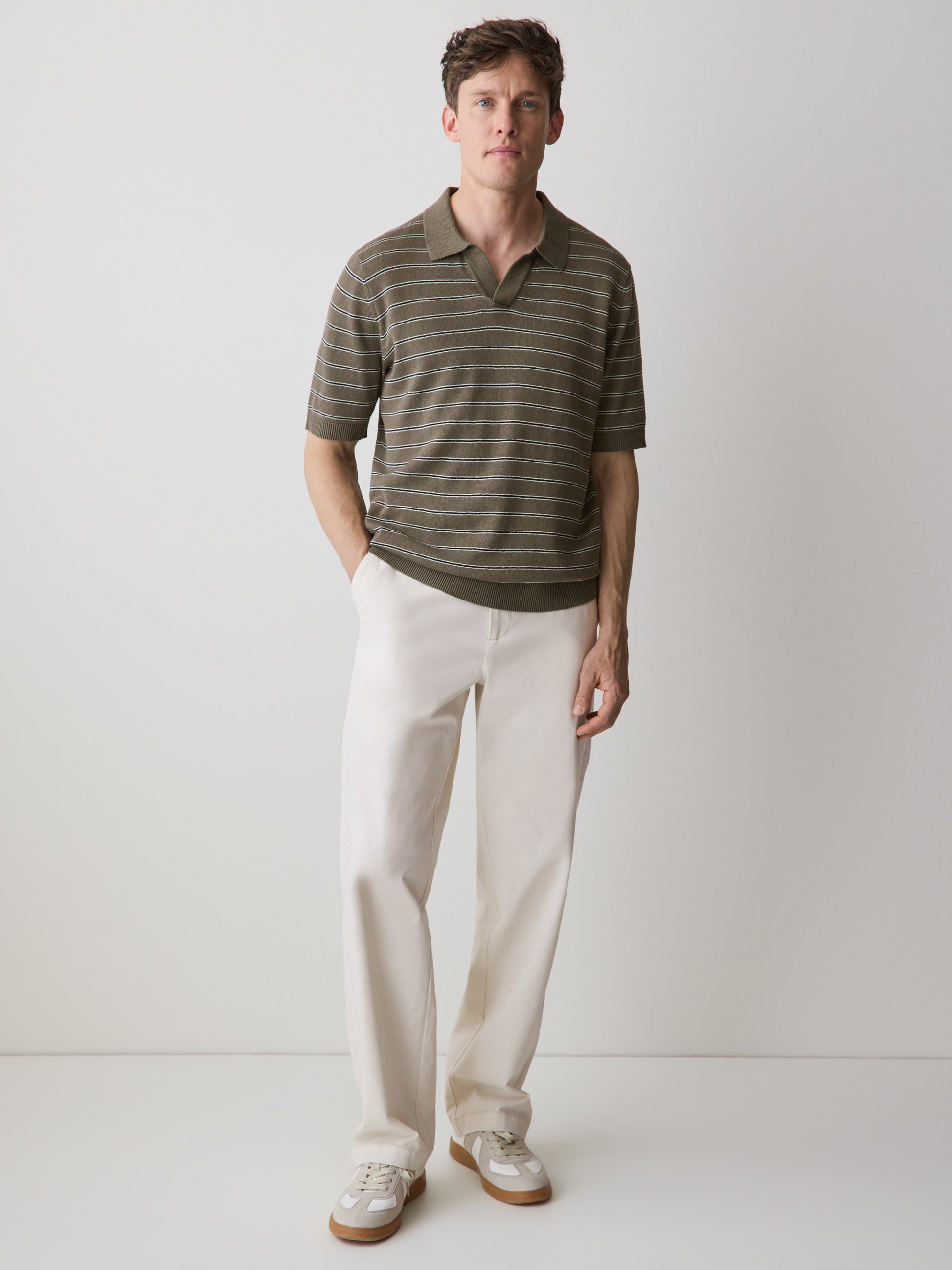 Linen-Blend Short-Sleeve Polo
