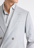 Tailored Fit Double-Breasted Striped Suit Blazer