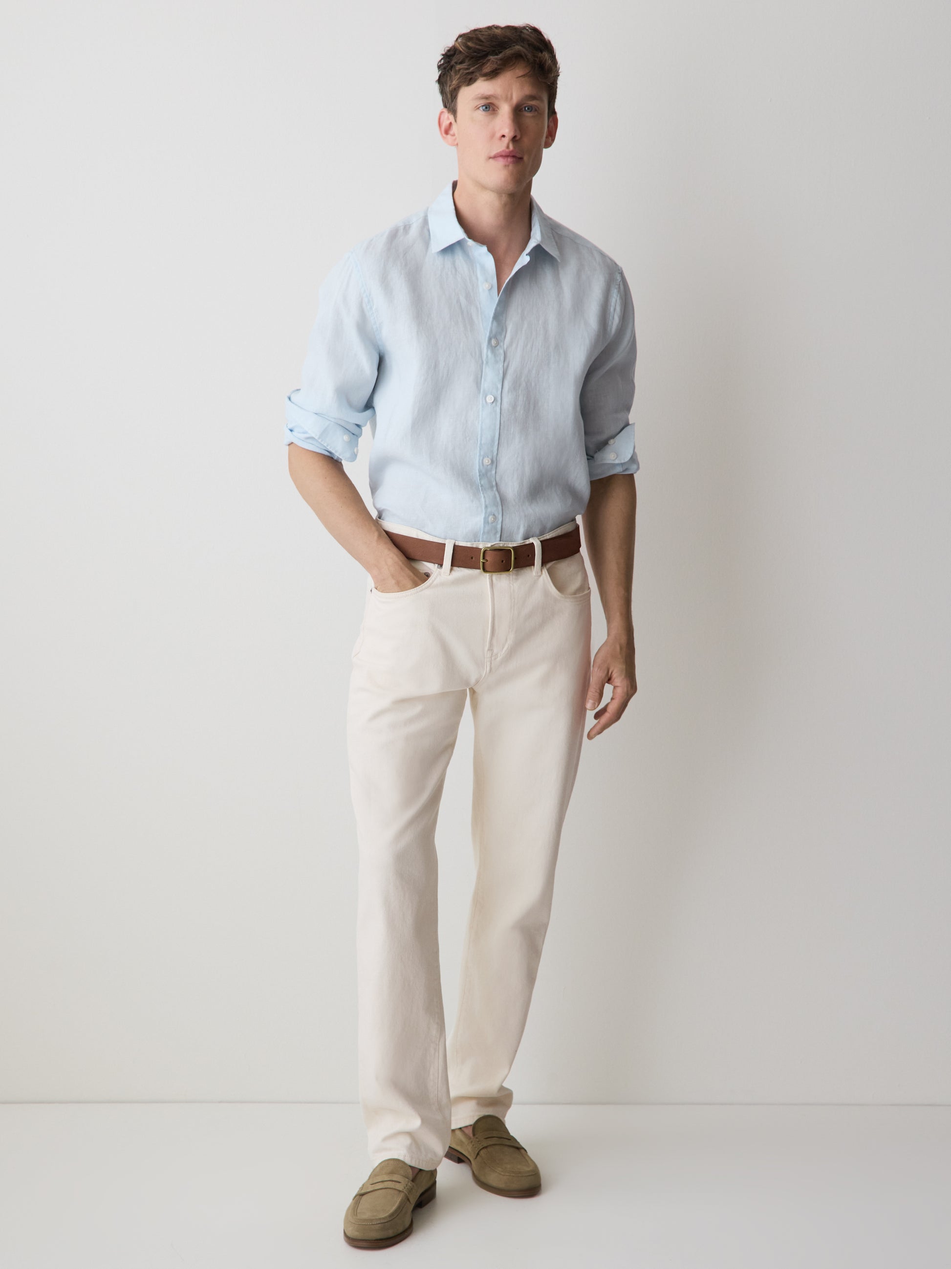 Long-Sleeve Linen Shirt