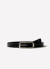 Leather Slim Belt With Square Buckle