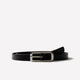 Leather Slim Belt With Square Buckle