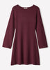 Knit Boat Neck A-Line Mini Dress