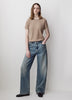 Short-Sleeve Crew-Neck Ribbed Basic Tee