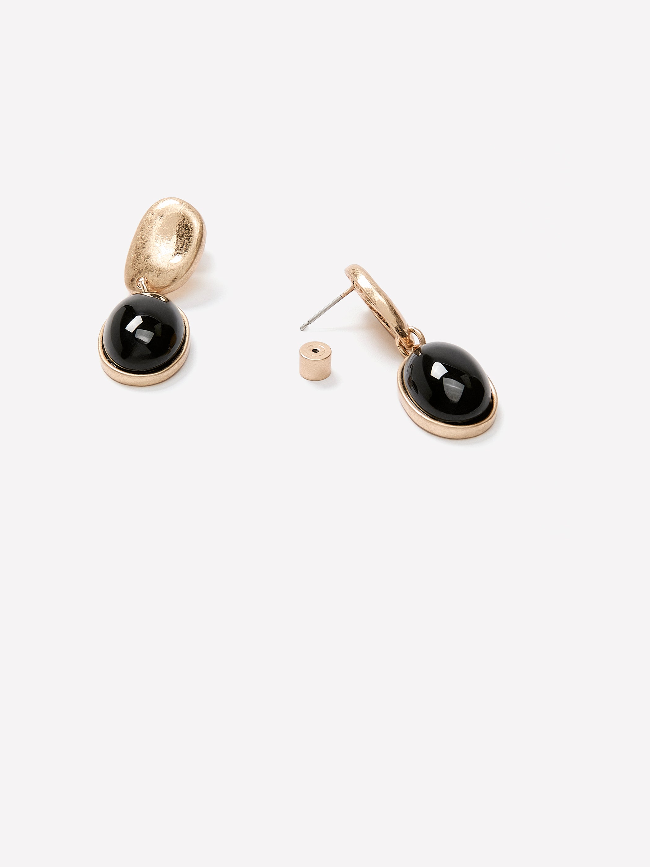 Pendant Earrings with Semi-Precious Stone, 4cm Length