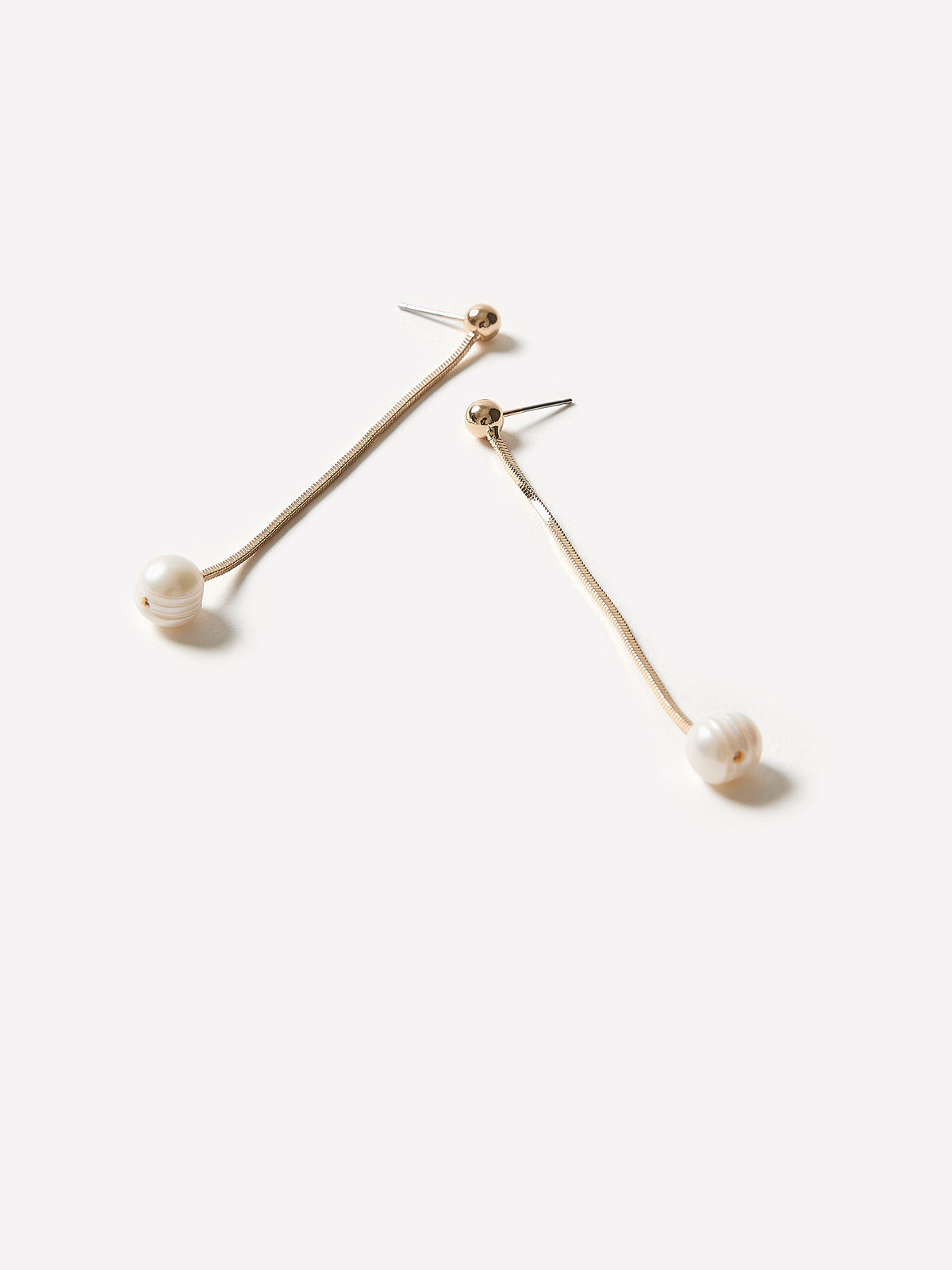 Pendant Earrings Pearl Brass Mix