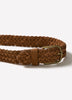 Men's Braided Genuine Suede Belt, 35mm Width