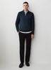 Long-Sleeve Half-Zip Mock-Neck Sweater