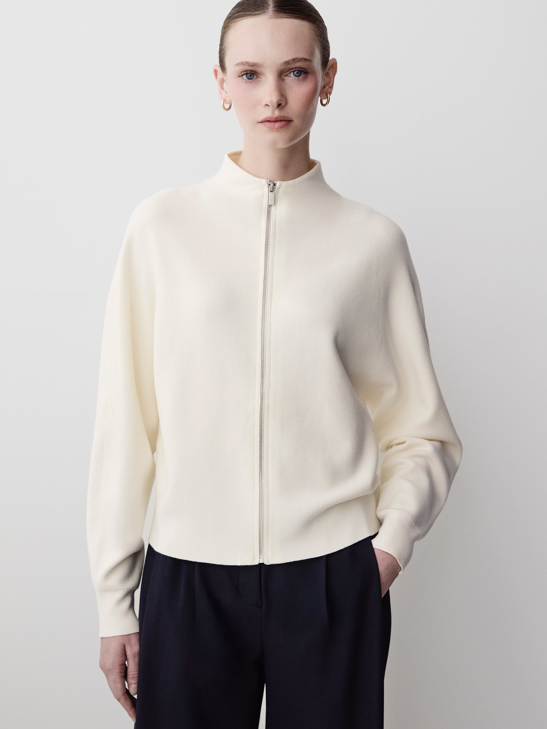 Women's Long-Sleeve Mock-Neck Zipped Cardigan – RW&CO
