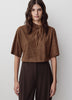 Knit Pullover Top with Warm Hand Scarf Detail