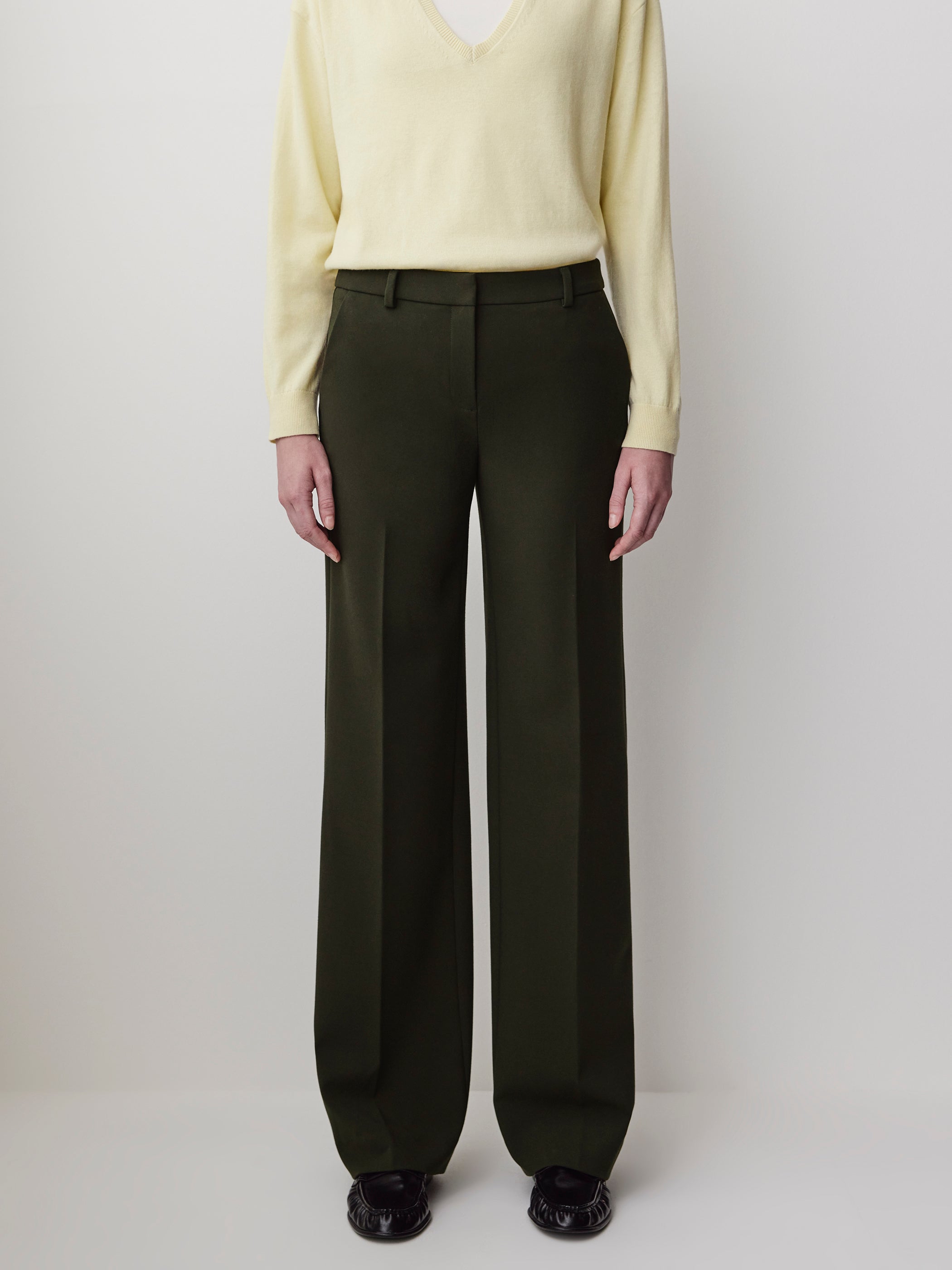 Mid-Rise Wide-Leg Heavy Twill Pant