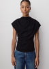 Extended-Sleeve Crew-Neck Draped Top