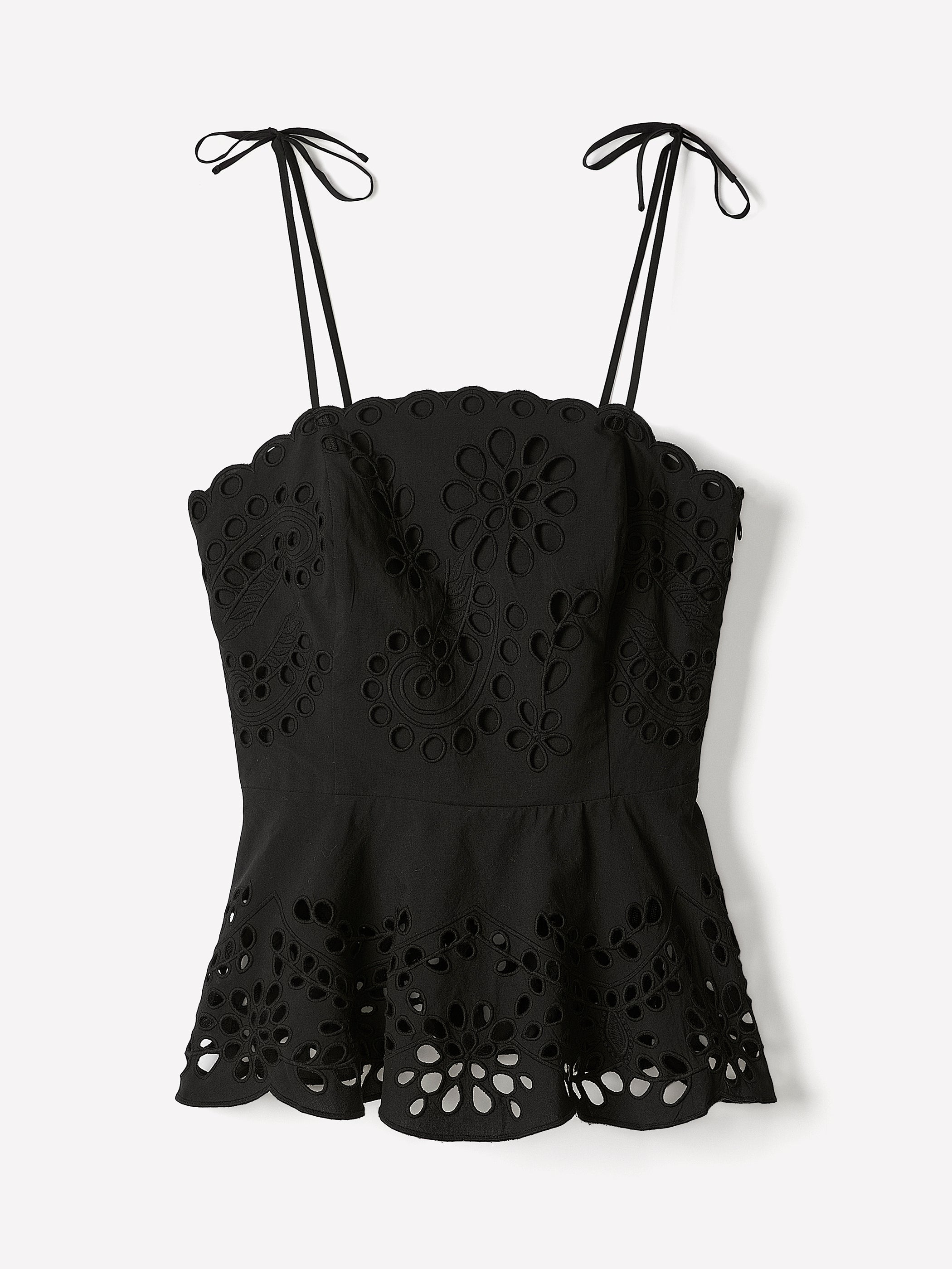 Woven Cotton Peplum Top